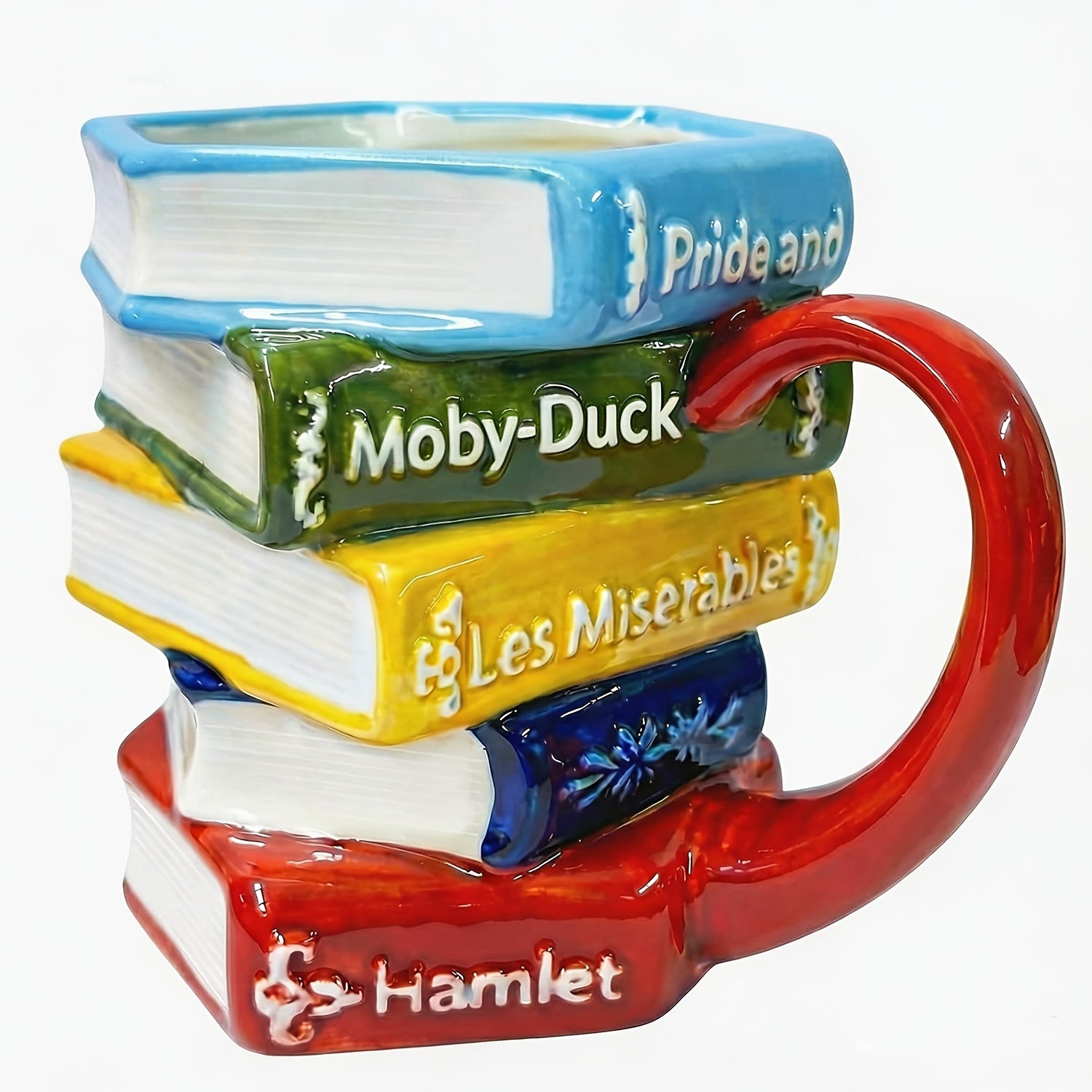 1pc Painted Coffee Book Ceramic Mug, 11oz Espresso Cappuccino Latte Tea Cups with Handle, Painted Book Coffee Cup for Readers, Bookworm, Ideal Gift for Christmas, Birthday