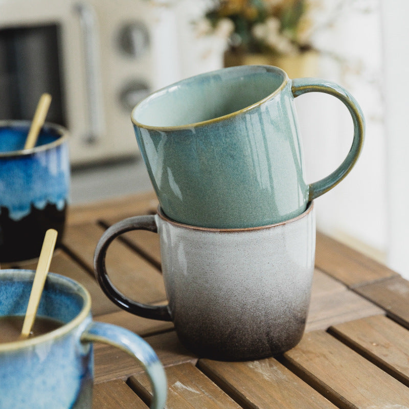 Creative Retro Mug, Coffee Cup, Ceramic Cup, Minimalist Breakfast Cup, Milk and Oatmeal Cup, Water Cup, Tea Cup