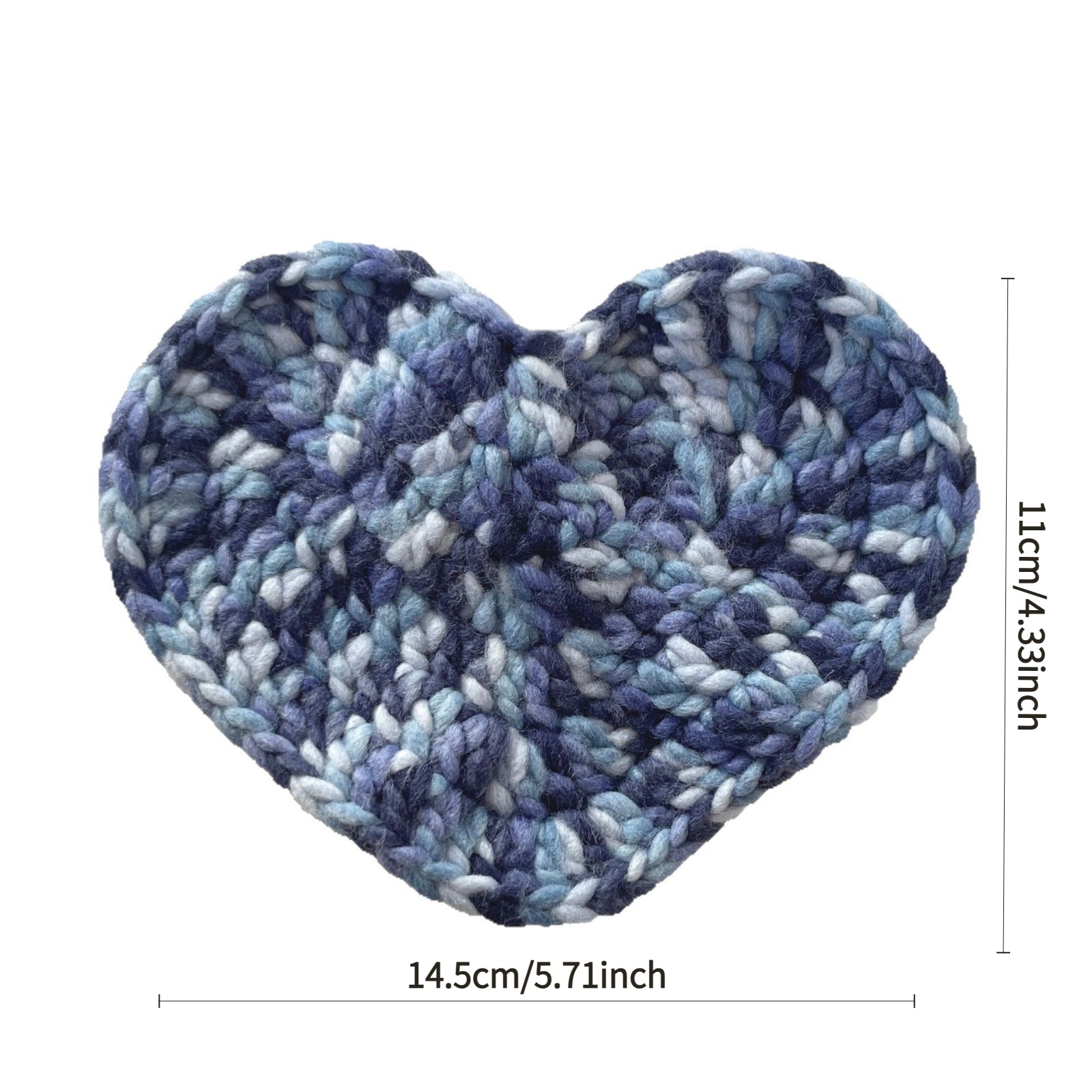 Handmade Crochet Heart Coasters - Thick Yarn Insulation Pads Suitable for Coffee, Table Protectors with, Decorative Tableware for, Cafes, Restaurants, Yarn Craft Coaster for Hot Drink Cups