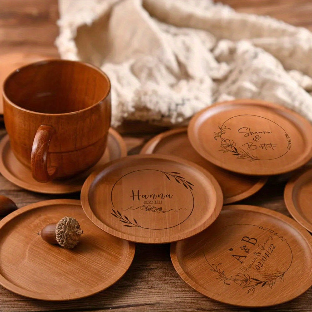 Custom Personalized Coasters with Carvings, Bridesmaid Souvenirs, Bridesmaid Gifts, Unique Anniversary Gifts for Couples Engagement Gifts, Housewarming Gifts