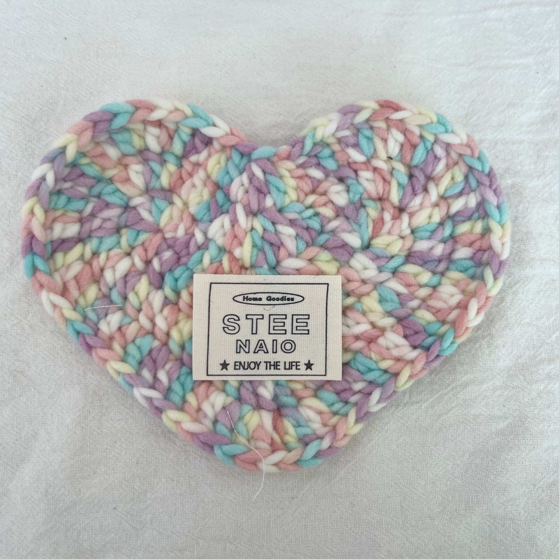 Handmade Crochet Heart Coasters - Thick Yarn Insulation Pads Suitable for Coffee, Table Protectors with, Decorative Tableware for, Cafes, Restaurants, Yarn Craft Coaster for Hot Drink Cups